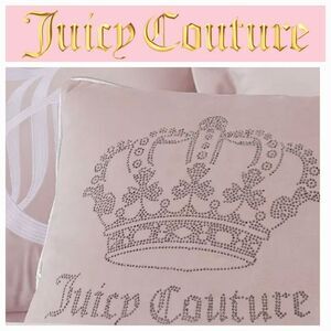 Juicy Couture Home Velvet Rhinestone Crown Decorative Accent Pillow
